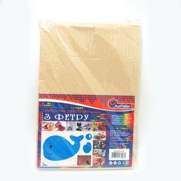 Фетр SOFT 400GSM 2,2мм "Бежевий" 10PC/OPP A4, K2734000OO400SQ028 - фото товару
