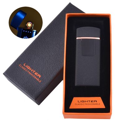 USB запальничка в подарунковій коробці LIGHTER (Спіраль розжарювання) №HL-132 Чорний матовий, №HL-132 Black матовый - фото товару