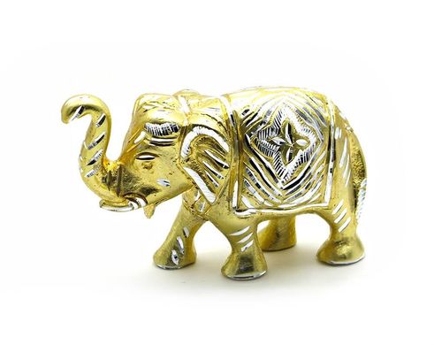 Слон резной алюминий (19х10,5х6 см)(Elephant med Fine), K325819 - фото товара