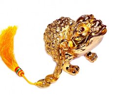 Жаба богатства металлическая в золотом цвете, K89180004O362836175 - фото товара