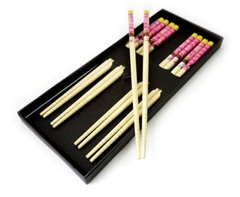 Палочки для еды бамбук с рисунком набор 5 пар №4, K89220002O1137475753 - фото товару