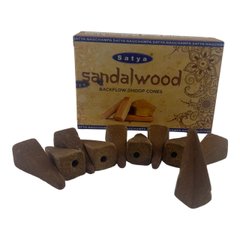 Sandal Wood Backflow Dhoop Cone (Сандал) (Satya) 10 конусів в упаковці, K334994 - фото товару