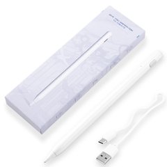 Стилус з LED індикатором Сapacitive Pen JD10 для iPad, метал, white, SL8188 - фото товару