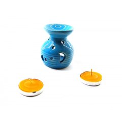 Аромалампа керамічна ,подарунковий набір синя (12,5х8х7,5 см), K332302E - фото товару