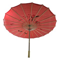 Парасолька з бамбука і шовку червона ( 55х 82 см), K335149 - фото товару