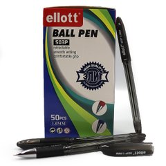 Ручка шариковая "Ellot" 1мм, черная, прозрачн корп, грип, без/этик., K2735162OO7704-bk - фото товара