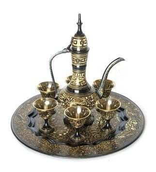 Сервиз бронзовый черный (поднос ,6 рюмок 35мл., кувшин) (Wine Set Bd 10")(24*20 см), K325127 - фото товару