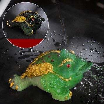 Чайная игрушка Жаба богатства Зеленая средняя тяжелая, K89200616O2503872490 - фото товара