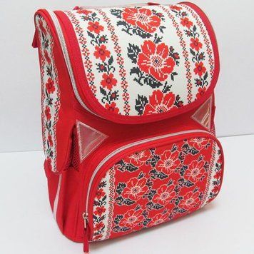 Рюкзак коробка "Вышиванка" 13,5'' 3 отд., ортопедический, светоотраж., K2730008OO1618JO - фото товару