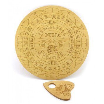 Спіритична дошка "OUIJA"(d=36,5см&times;0,8см) кругла, покрита лляною олією з бджолиним воском., K334304 - фото товару