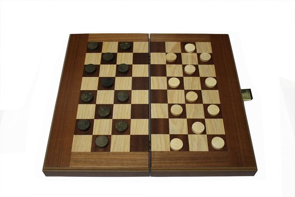 TS3MBLA шахи, шашки та нарди "Manopoulos", шашки дерево. Колір доски махагон. 32х30см, 0,9кг, TS3MBLA - фото товару