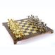 S10BRO шахматы "Manopoulos", "Лучники", латунь, в деревянном футляре, коричневые, фигуры золото\серебро, 44х44см, 8 кг