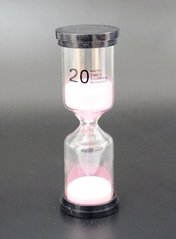 Пісочний годинник "Коло" скло + пластик 20 хвилин Рожевий пісок, K89290186O1137476245 - фото товару