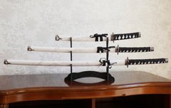 Набор из трёх самурайских мечей на подставке, K89310012O1252434648 - фото товара