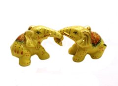 Пара слоників перетягують жовті №З Фаянс, K89320039O362833167 - фото товару