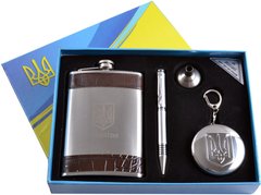 Подарунковий набір з Українською символікою "Moongrass" 5в1 Фляга, Ручка, Чарка, Лійка, Склянка AL-004, AL-004 - фото товару