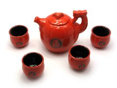 Сервиз керамический "Дракон" (чайник, 4 чашки) (35х15х12 см) (S034A), K327933 - фото товару