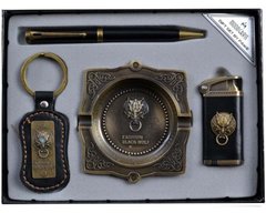 Подарунковий набір запальничка, ручка, брелок, попільничка, YJ6361 - фото товару
