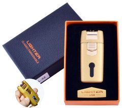 Зажигалка в подарочной коробке Lighter (Двойная молния) №HL-32 Gold, №HL-32 Gold - фото товара