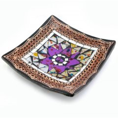 Блюдо теракотове з мозаїкою (15х15х3 см), K329456 - фото товару