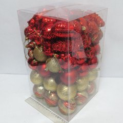 Набір куль подарунковий "Мікс золотисто-червоний", 80шт., K2729190OO9009 - фото товару
