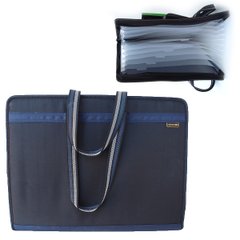Папка-портфель с ручками ткань "Notebook", на молнии, 13 отделов, А3 48х37х5см, 1шт/этик., K2745604OO2203DSCN - фото товара