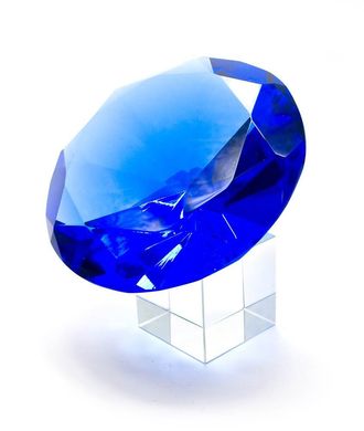 Кришталевий кристал на підставці синій (10 см)(6079), K325480 - фото товару