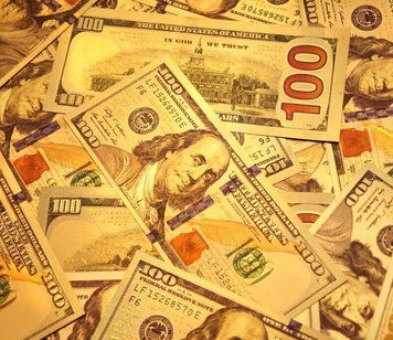 Грошова пластина пластик "100 Доларів" золотий колір, K89290021O621724613 - фото товару