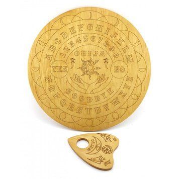Спіритична дошка "OUIJA"(d=36,5см&times;0,8см) кругла, покрита лляною олією з бджолиним воском., K334304A - фото товару