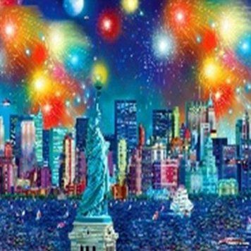 Алмазна мозаїка за номерами 40*50 "Статуя свободи" карт уп. (полотно на рамі), K2755464OO71301_BGLE - фото товару