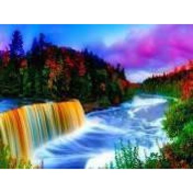 Алмазная мозаика 30*40см "Радужный водопад" рулон в PVC (без подрамников), K2754971OO60352_ - фото товара