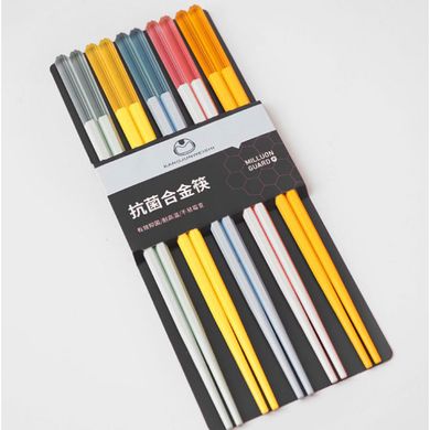 Палочки для еды "KangJu" набор 5 пар Цветные макароны Пластик, K89220193O1807717182 - фото товара