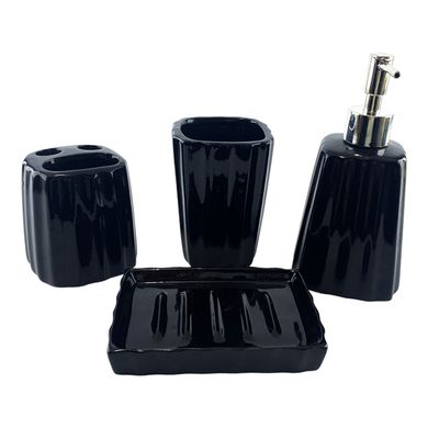 Набір для ванної керамічний чорний (29х20,5х10 см), K332095D - фото товару