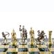 S10GRE шахи "Manopoulos", "Лучники", латунь, у дер. футл., зелен, 44х44см, 8 кг