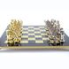 S10GRE шахматы "Manopoulos", "Лучники", латунь, в деревянном футляре, зеленые,фигуры золото/серебро 44х44см, 8 кг