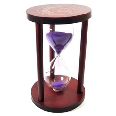 Годинник пісковий 15 хв фіолетовий пісок (14,5х9х9 см), K332213B - фото товару
