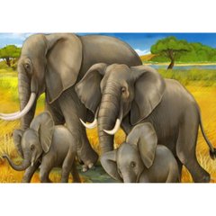 Розмальовка за номерами 40*50см "Сім'я слонів" карт.уп (полотно на рамі фарби+кисті), K2749564OO5469Y_B - фото товару