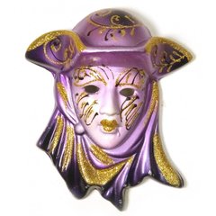 Маска керамічна "Венеція" фіолетова (12,5х11х5 см)(уп/6 шт), K318795F - фото товару