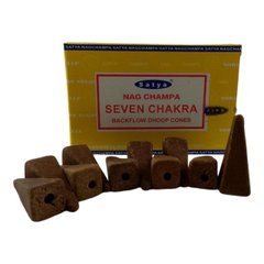 Seven Chakra Backflow Cones (Седьмая Чакра)(Satya) 10 конусов в упаковке, K335034 - фото товара