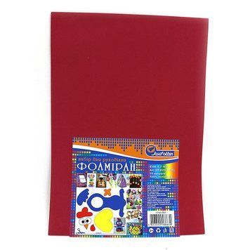 Фоамиран EVA 1.7&plusmn;0.1 MM "Темно-червоний" A4 (21X29.7CM) 10PC/OPP, K2740724OO17A4-001 - фото товару