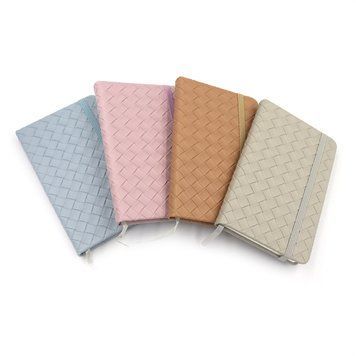 Блокнот на гумці "Плетіння" лінія, А6 PU, 9*14см, 80G, 80P, mix4, K2755797OO5802-18 - фото товару