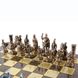 S11BBRO шахматы "Manopoulos", "Греко-римские", латунь, в деревянном футляре, синие, фигуры бронза/синяя патина, 44х44см, 7,4 кг