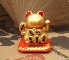 Счастливый кот на солнечной батарейке Золотой, K89320022O838134335 - фото товара