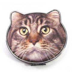 Зеркальце косметическое "Кошка" (8х7,5х1,5 см), K330842 - фото товара