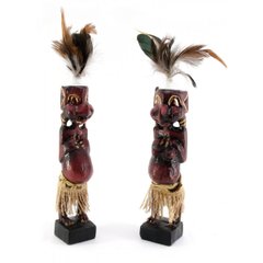 Папуасы пара резные дерево красные (20,5х4х4 см), K329911C - фото товару