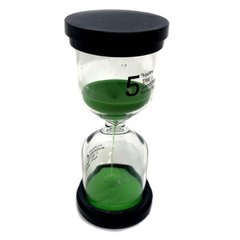 Часы песочные (5 минут) "Зеленый песок" (10.5х4,5х4,5 см), K330720D - фото товара