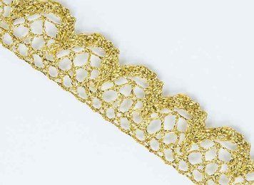 Мереживна стрічка Люрекс S114822 18 м Колір Gold-01, LRL-S114822-Gold-01 - фото товару