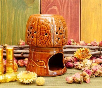 Аромалампа керамічна "Гриб" Коричнева, K89120197O621686645 - фото товару