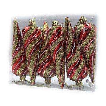 Елочные украшения "Сосульки" 12х3,5см, 6шт, PVC, 1шт/этик., K2747437OO6526_273 - фото товара