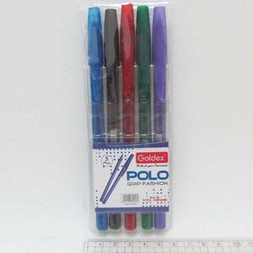 Набір олійних ручок Goldex Polo grip Fashion #422 Індія 1,0 мм 5кол, K2730585OO422-5 - фото товару